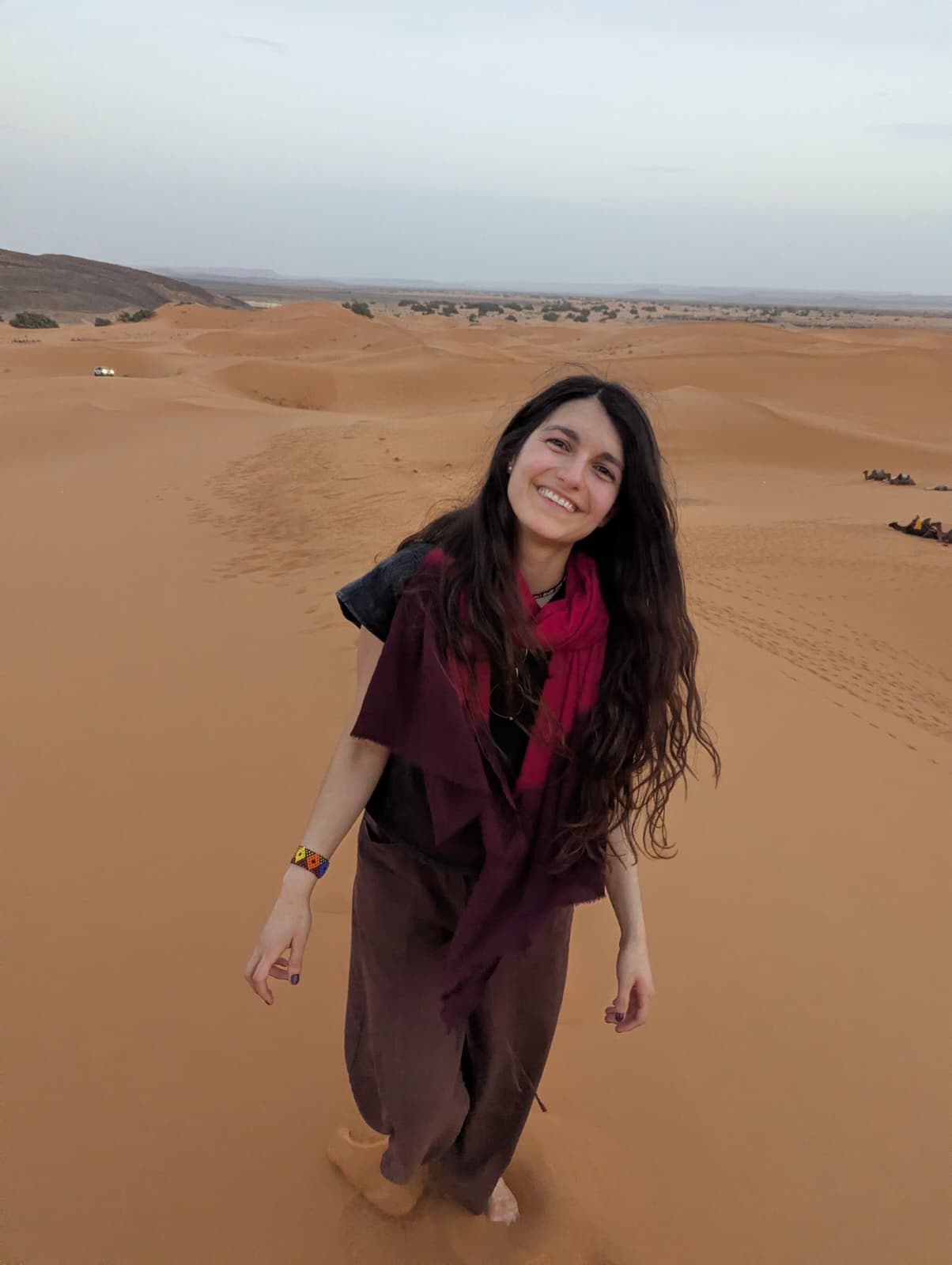 Vanesa Ramírez standing in a desert landscape